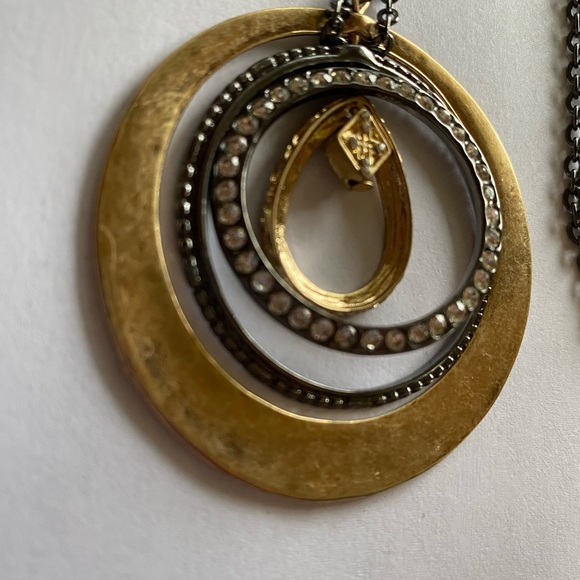 Christopher & Banks Gold tone and Silver Concentric Circle Necklace - Picture 6 of 7